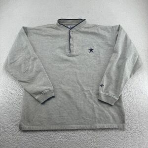VTG Logo Athletic GameDay Dallas Cowboys Rugby Shirt Mens Large Gray Long Sleeve